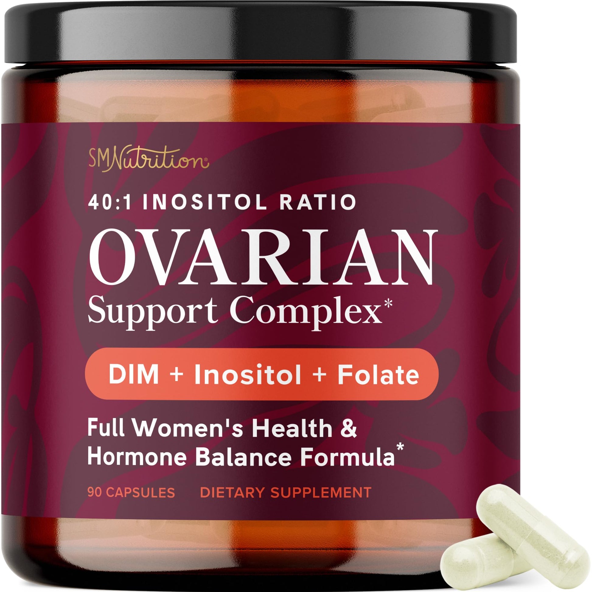 Ovarian Support for Hormone Balance for Women | Healthy Ovulation, Menstrual Cycle & Reproductive Health Support | DIM Supplement with Myo-Inositol & D-Chiro Inositol & Folate Complex | 30 Day Supply SMNutritionBuy Supplements Australia