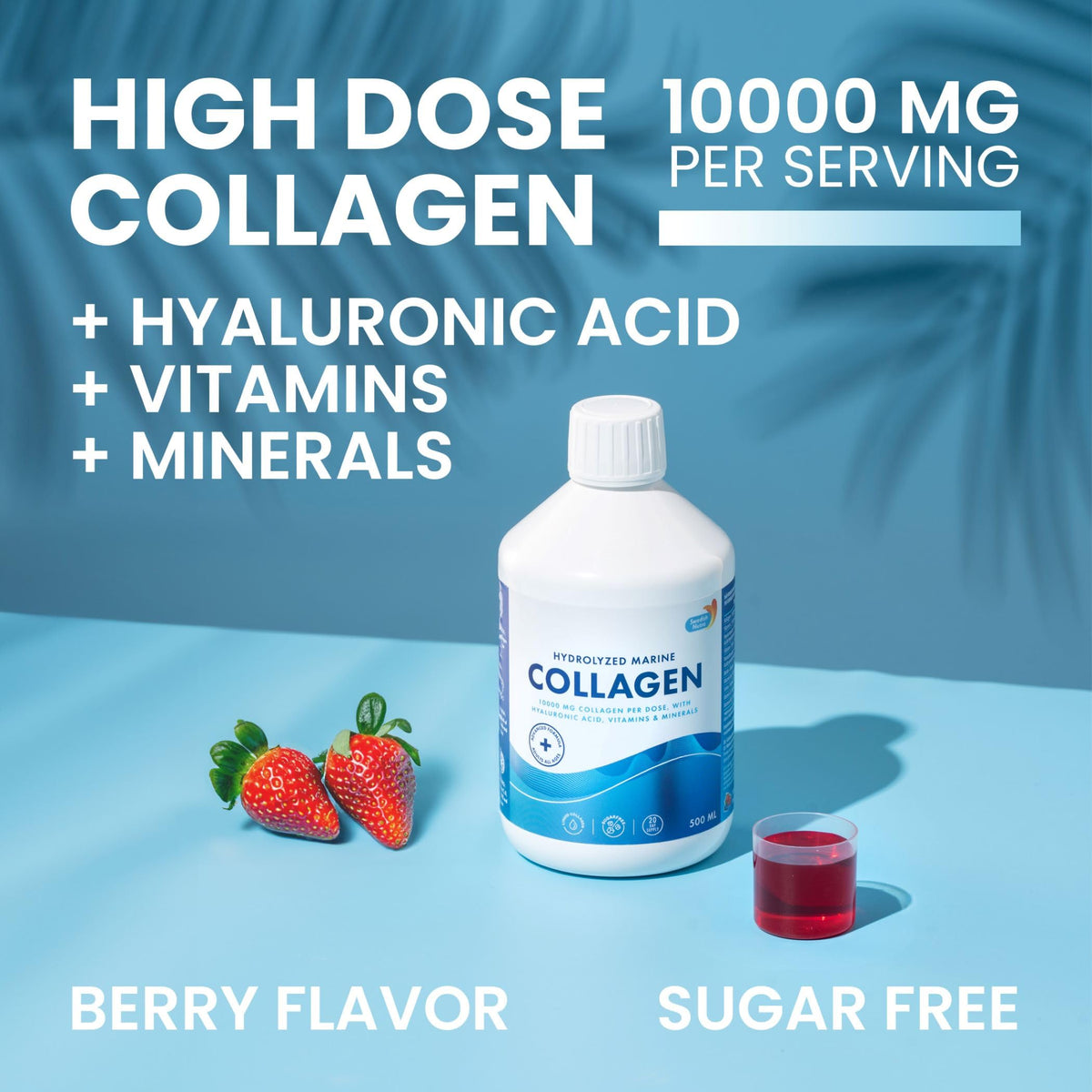 Swedish Nutra 10,000 mg Hydrolyzed Marine Collagen Liquid Supplement - 500 ml, 20 Day Supply | Hyaluronic Acid, Biotin & Vitamin C for Healthy Hair, Skin, Nails & Joints | For Men & Women | Sugar-Free Swedish NutraBuy Supplements Australia