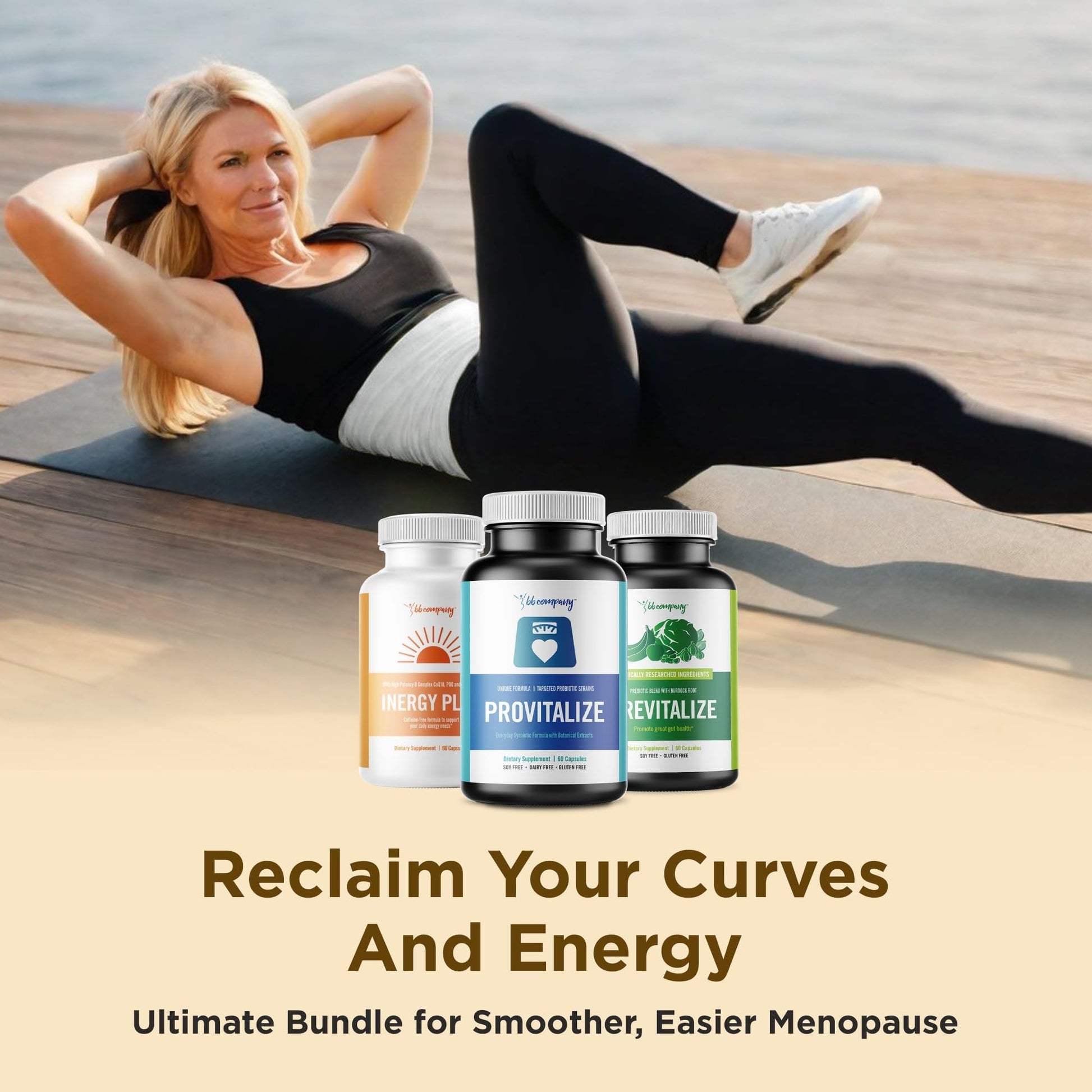 BB Company Menokit Bundle | Menopause Vitamins - Soothes Joint Aches, Boosts Energy, Mental Clarity, Gut Health | Provitalize, Previtalize & inergyPLUS | Value Bundle | Packaging Vary | 30 Day Supply BB CompanyBuy Supplements Australia