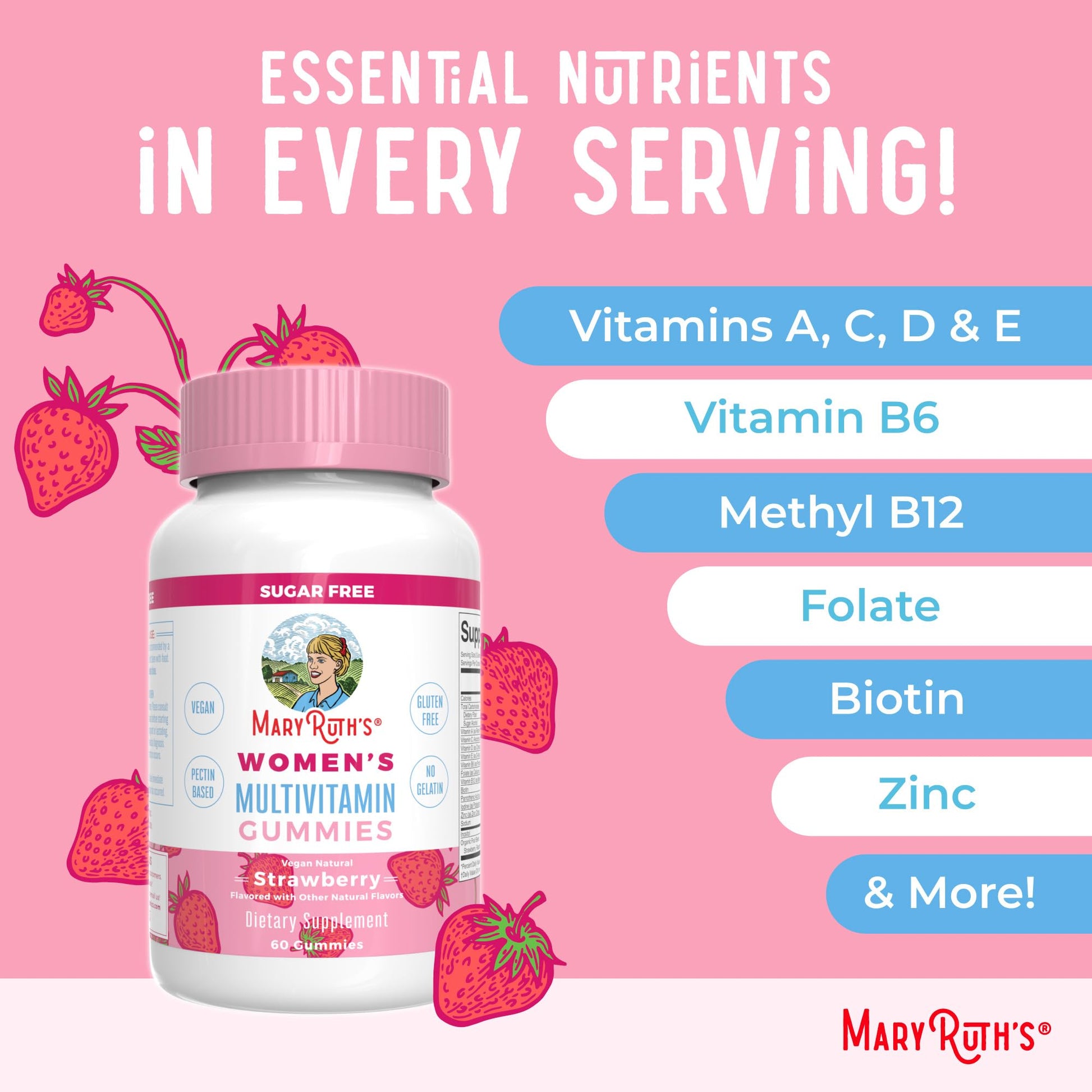 MaryRuth Organics Women's Immune Support Multivitamin Gummies | Ages 14+ | Skin Health | Gummy Vitamins for Women | Sugar-Free | Vegan | Non-GMO | 60 Count MARYRUTH'SBuy Supplements Australia