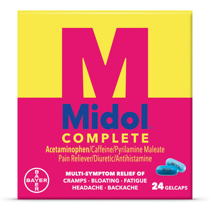 Midol Complete Gelcaps 24ct: Midol Complete Menstrual Pain Relief Gelcaps with Acetaminophen for Menstrual Symptom, PMS Relief, and Period Cramp Relief - 24 Count MidolBuy Supplements Australia