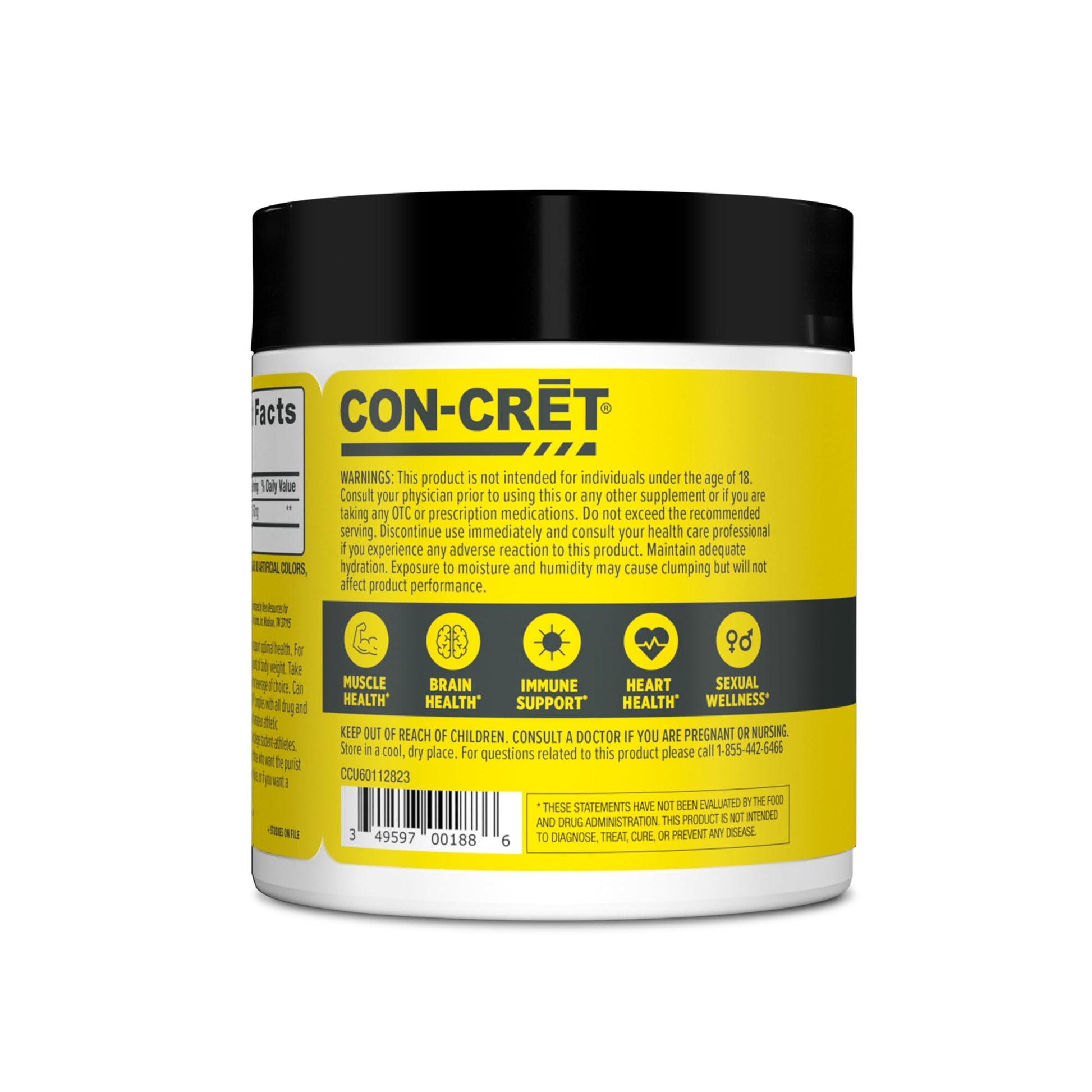 CON-CRET Creatine HCl Powder | Muscle, Cognitive, Cellular Energy Support | No Bloating or Cramps | USA Made & NSF Certified | Raspberry (64 Serving) CON-CRETBuy Supplements Australia