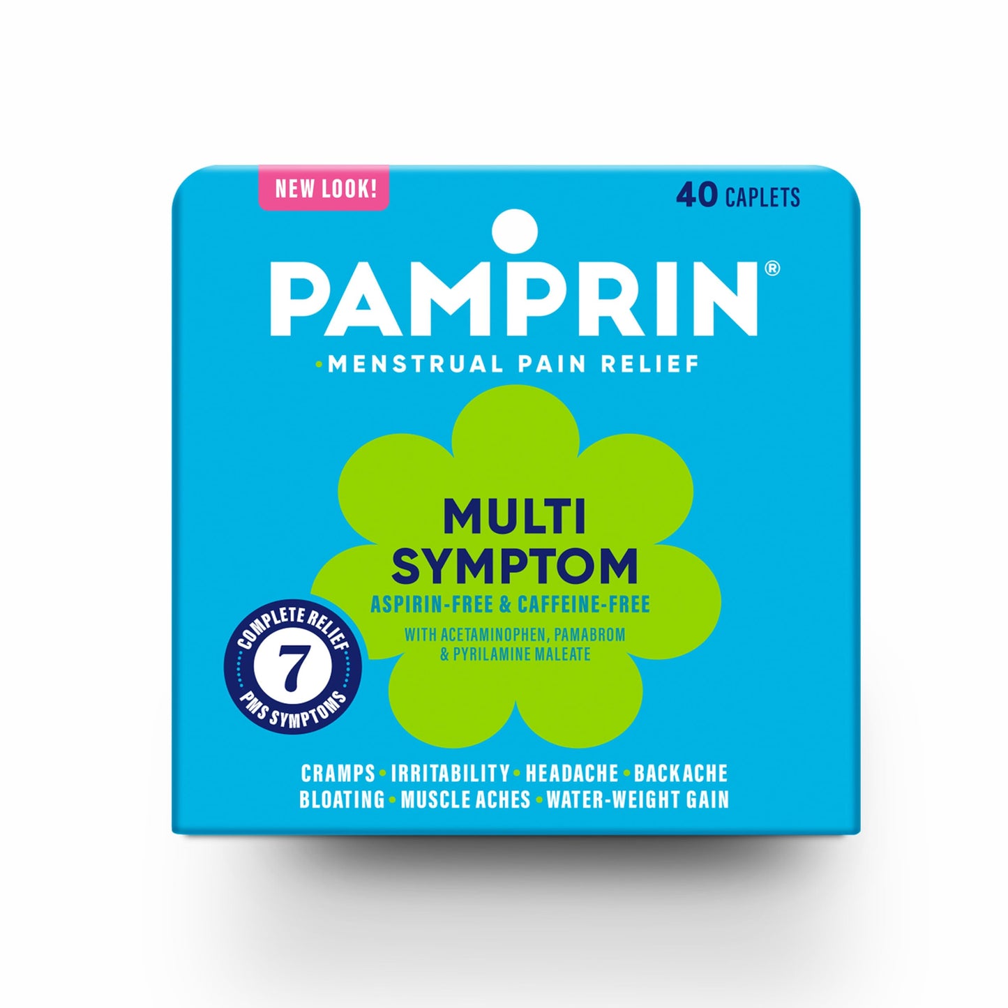 Pamprin Multi-Symptom Formula, with Acetaminophen, Menstrual Period Symptoms Relief including Cramps, Pain, Bloating, and Irritability 40 Caplets PamprinBuy Supplements Australia