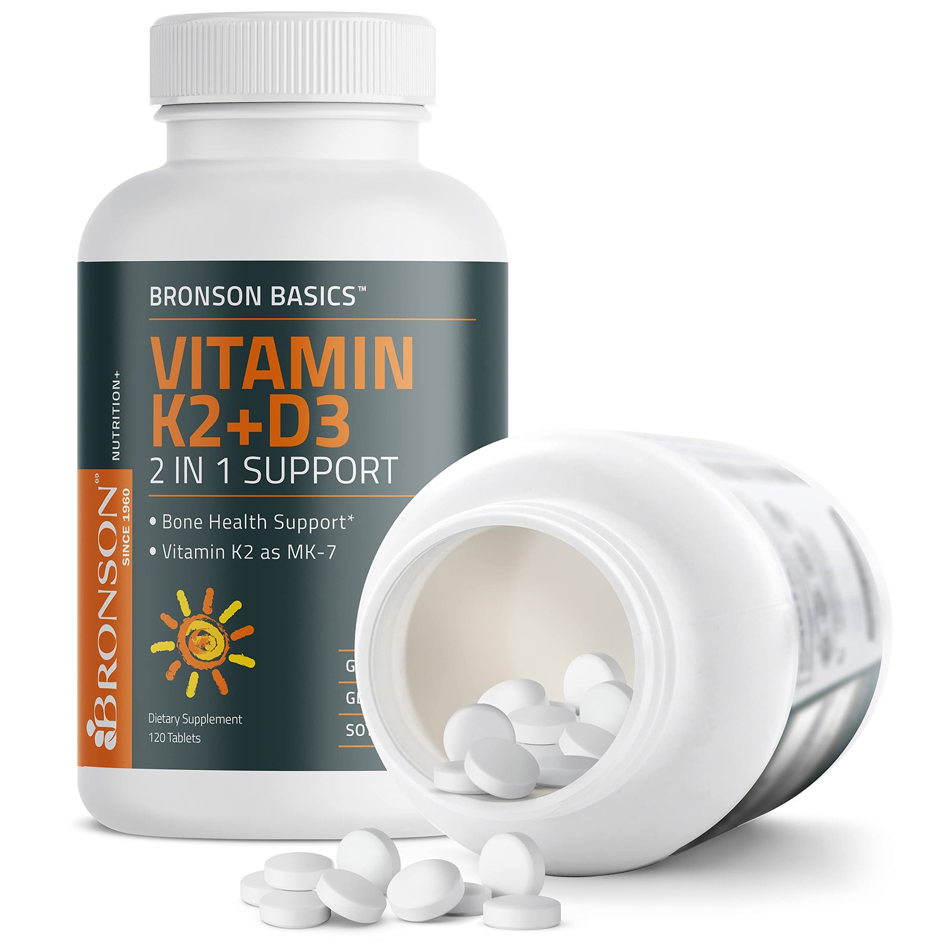 Bronson Basics Vitamin K2 D3 (MK7) Supplement Non-GMO Formula 5000IU (125 mcg) BronsonBuy Supplements Australia