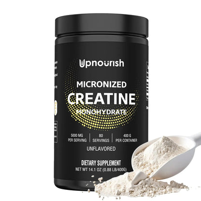 UpNourish Micronized Creatine Monohydrate Powder 400 G - Unflavored Vegan for Pre Workout, Muscle Building Pure Women and Men Instantized Supplement, 80 Servings 14.1096 Ounce UpNourish buy supplements Au