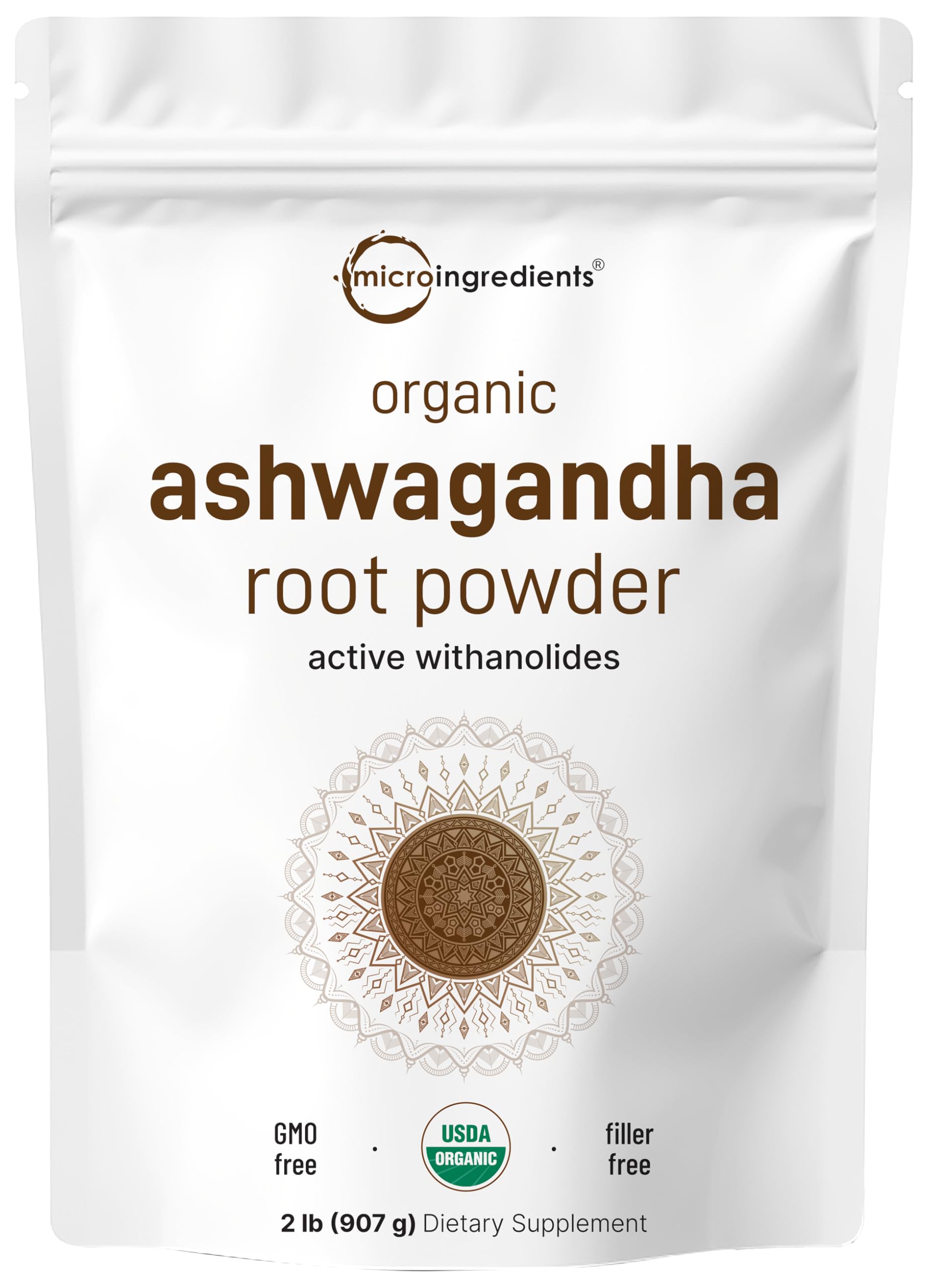 Micro Ingredients Organic Ashwagandha Root Powder | 2 Pound, No Filler, No Additives, Highly Purified | Active Withanolides, Adaptogenic Ayurvedic Herbal Supplements, Gluten Free, India Origin Micro IngredientsBuy Supplements Australia
