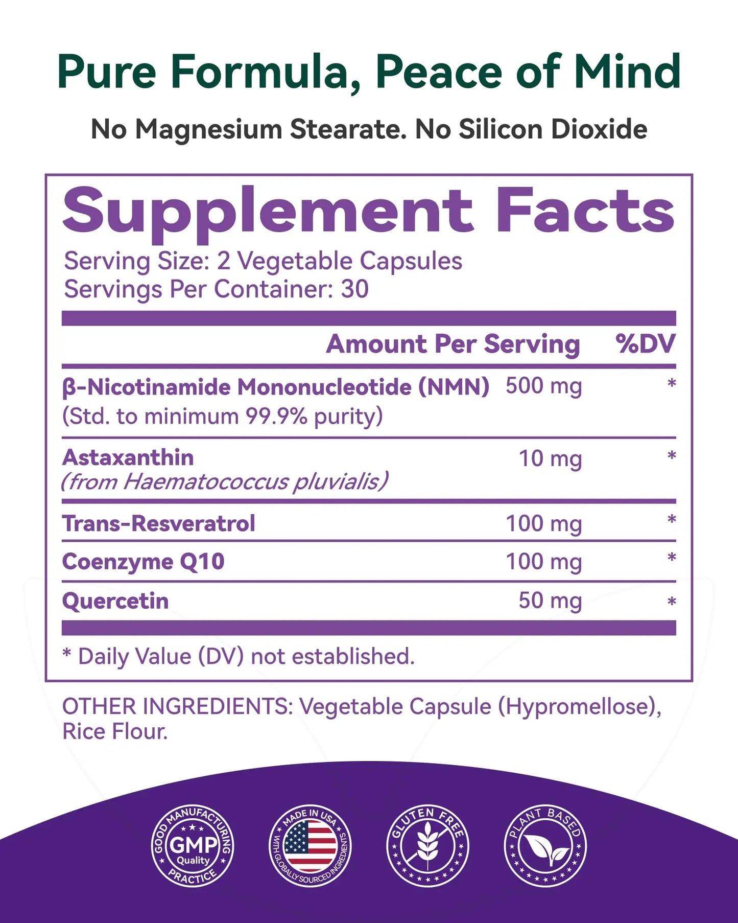 Inner Brightness NMN Supplement 500mg, 99.9% High Purity, Supports NAD+ Levels & Cellular Energy, 5-in-1 Formula with Resveratrol & Astaxanthin, Non-GMO, Gluten-Free, 60 Capsules Inner BrightnessBuy Supplements Australia