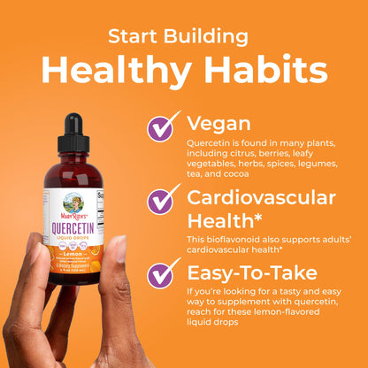 MaryRuth Organics Quercetin Liquid Drops | Sugar Free | 500mg for Adults 18 & Over | Cardiovascular Health for Adults | Bioflavonoid | Vegan | Non-GMO | Gluten Free | 4 Fl Oz MARYRUTH'SBuy Supplements Australia