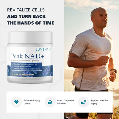 Juvenon Peak NAD+ | Advanced Cellular Health and Regeneration Formula | Boost NAD+ Levels, Support Cellular Vitality, and Promote Natural Renewal JuvenonBuy Supplements Australia