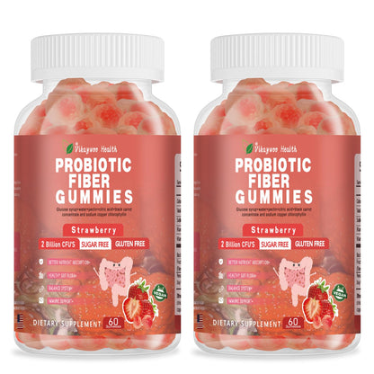 Vikaywoo Probiotic Fiber Gummies for Adults, No Sugar Added Strawberry Flavor– 2 Billion CFUs –Vitamin C,Vitamin D–Digestive Health & Regularity Support(120 Count) VikaywooBuy Supplements Australia