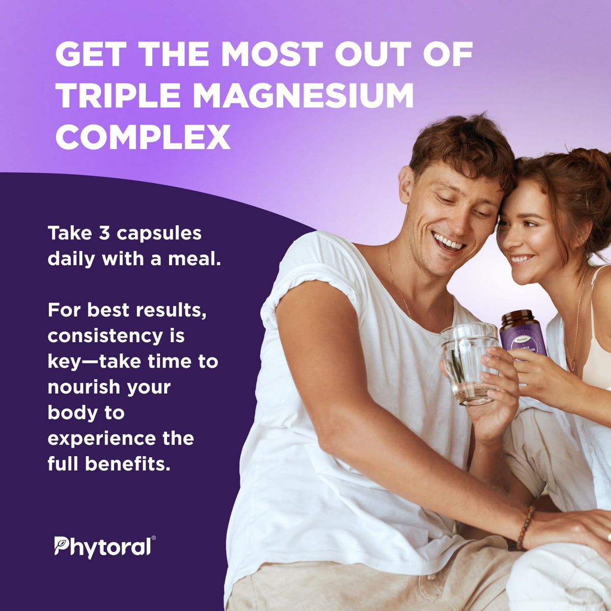 Highly Potent Magnesium Complex Capsules - Triple Magnesium Blend with Taurate Glycinate and Malate - 400mg Supplement Supports Relaxation & Overall Wellness Non-GMO Vegan - 90 Count PhytoralBuy Supplements Australia