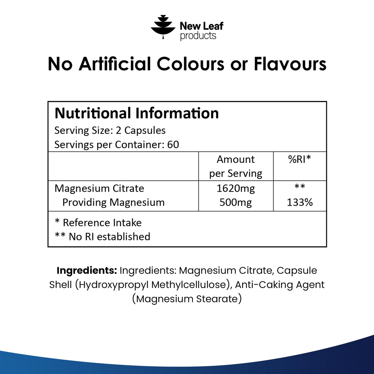 Magnesium Supplements 1620mg - Super Strength - Magnesium Citrate Capsules NEW LEAF PRODUCTSBuy Supplements Australia