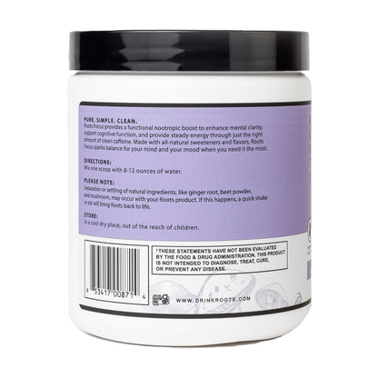 Roots Focus Brain Supplement - Nootropic Mushroom Supplement Powder for Memory, Focus, Energy - Lion's Mane, Cordyceps, Reishi Mushrooms with Caffeine - Blackberry Lemonade, 11.6oz Tub (50 Servings) Silver Star NutritionBuy Supplements Australia