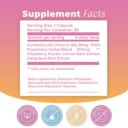 BIOTOPLEVEL PMS Support Supplement for Women & PMS Relief, Hormone Balance & Menstrual Period Relief for Cramps, Bloating & Mood Swings with Chasteberry, Vitamin B6, Lemon Balm, Dong Quai, 30 Count BIOTOPLEVELBuy Supplements Australia