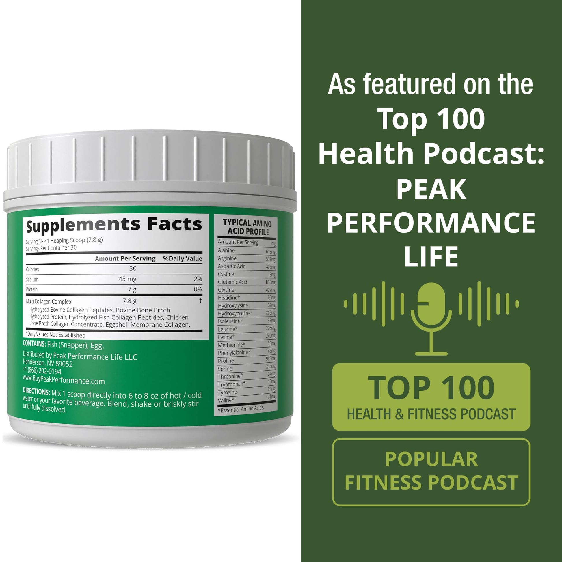 Peak Performance All 5 Multi-Collagen Protein Powder Peptides Multi-Collagen Contains All Types I, II, III,V, X. Keto, Paleo Friendly with Hydrolyzed Bovine, Marine, Chicken, Bone Broth Collagens Peak PerformanceBuy Supplements Australia