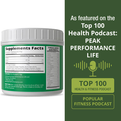 Peak Performance All 5 Multi-Collagen Protein Powder Peptides Multi-Collagen Contains All Types I, II, III,V, X. Keto, Paleo Friendly with Hydrolyzed Bovine, Marine, Chicken, Bone Broth Collagens Peak PerformanceBuy Supplements Australia