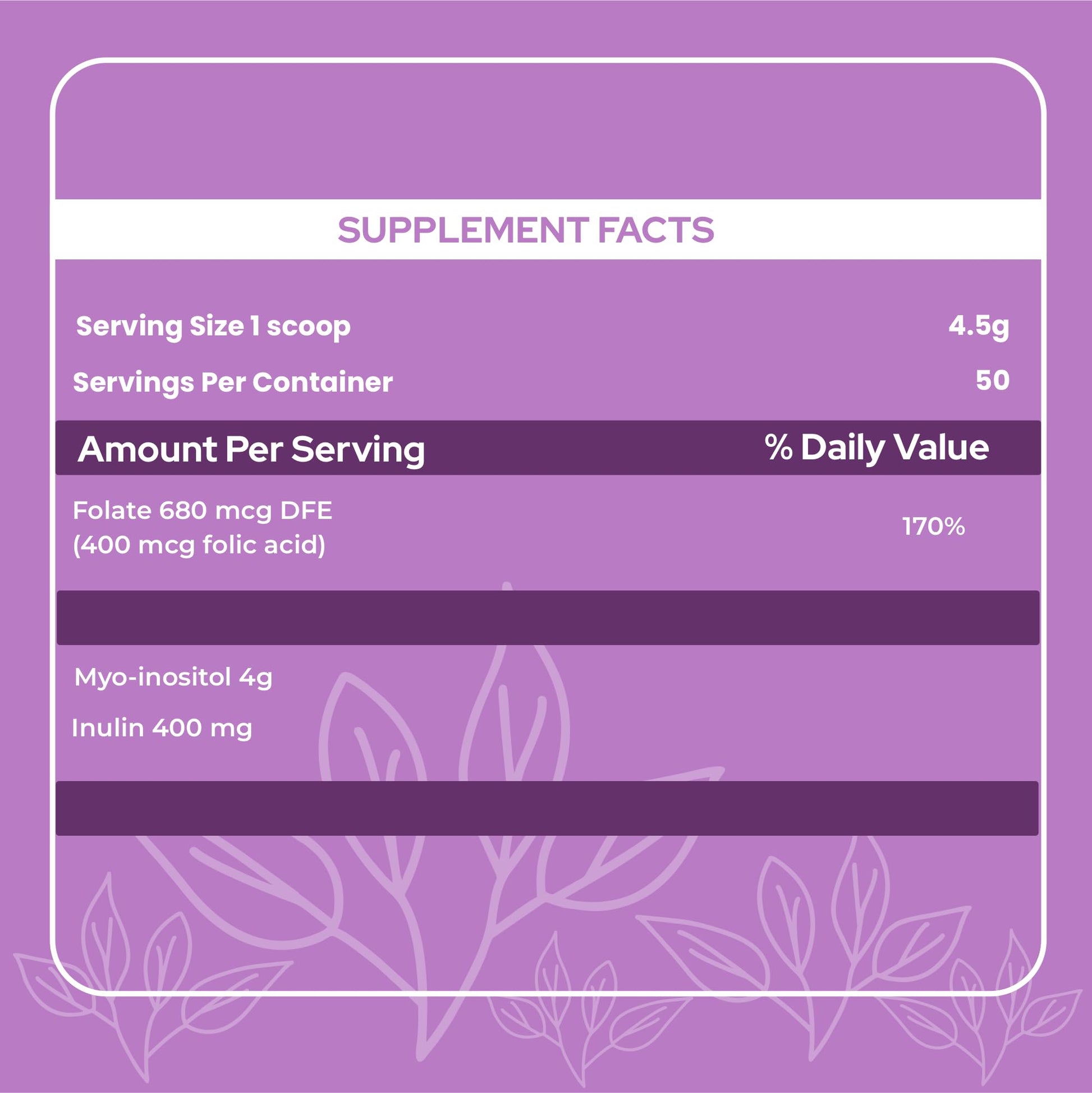 Holiherb 4g Myo Inositol + Folic Acid HoliherbBuy Supplements Australia