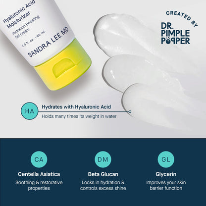 SLMD by Dr. Pimple Popper | Hyaluronic Acid Face Moisturizer 2.0 fl. oz. Hyaluronic Acid Moisturizer Cream for Face, Lightweight, Oil-Free Hydration for All Skin Types, Smooths & Soothes. SLMD buy supplements Au