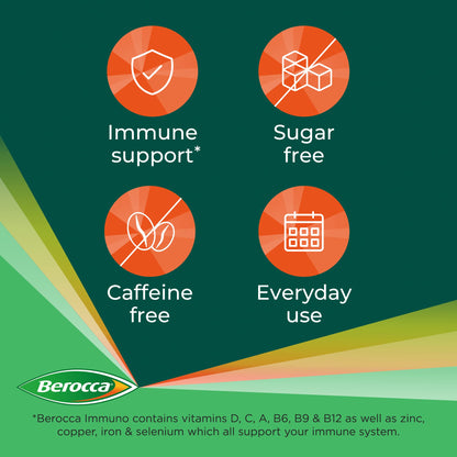 Berocca Immuno Effervescent Tablets, 11 Vitamins and Minerals, Including Vitamins D, C BeroccaBuy Supplements Australia