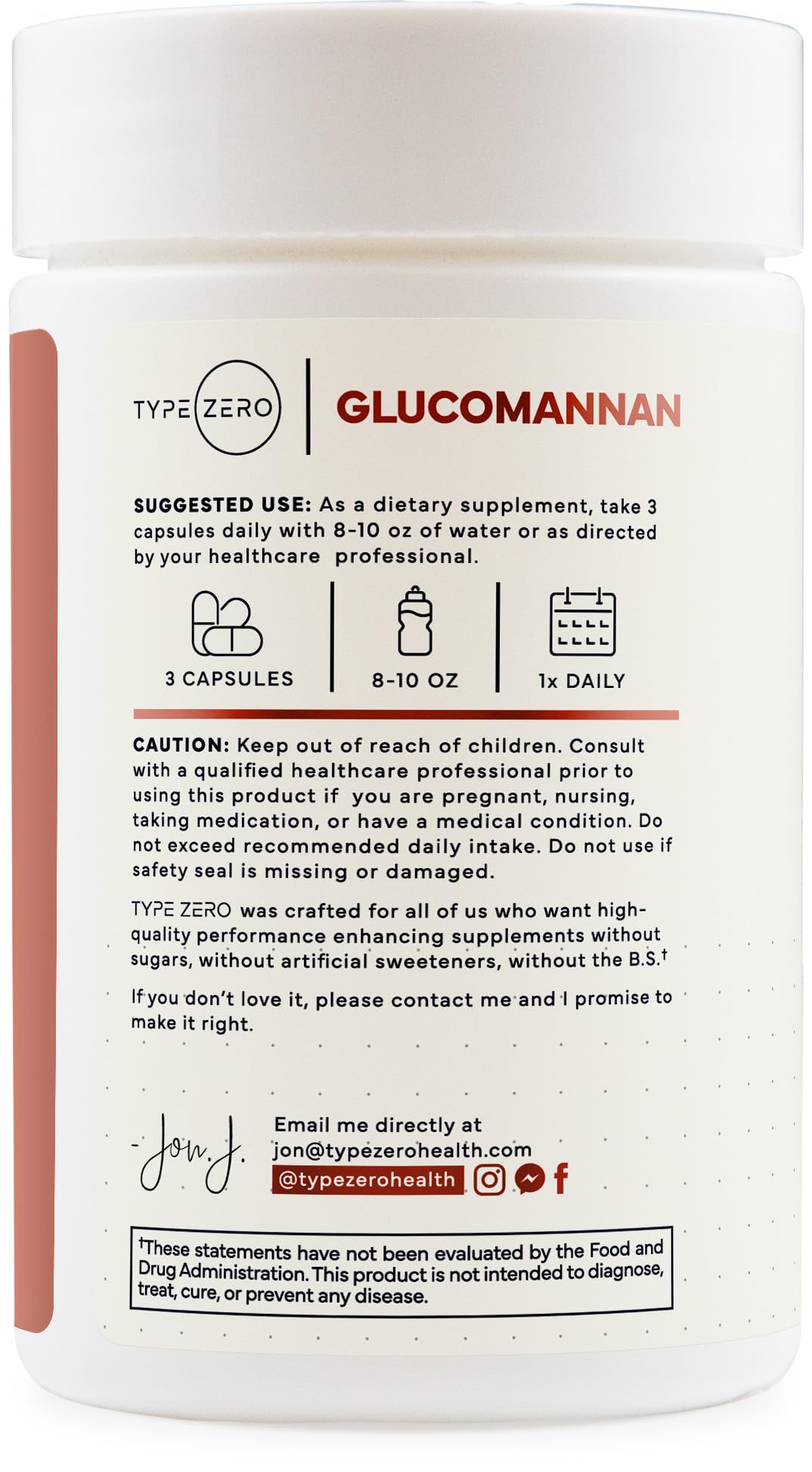 Type Zero Clean Glucomannan Konjac Root Extract (90 Capsules)(1,800 MG Per Serving) - 30 Servings, Non-GMO, Gluten Free Type ZeroBuy Supplements Australia