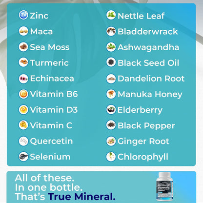 Sea Moss 3000mg Maca 1000mg Black Seed Oil 2000mg Ashwagandha 1000mg Bladderw VitamaxBuy Supplements Australia