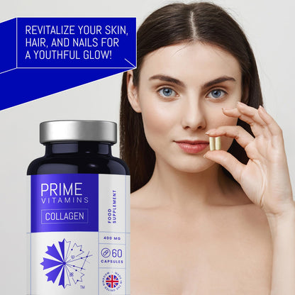 Marine Collagen 400mg | Hydrolysed Collagen Supplements for Women & Men PRIME VITAMINSBuy Supplements Australia