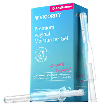 Vigority Vaginal Moisturizer Gel: Long Lasting Relief for Vaginal Dryness, Irritation & Intimate Discomfort with Hyaluronic Acid & Vitamin E – Hormone-Free Feminine Care – 10 Pre-Filled Applicators VigorityBuy Supplements Australia