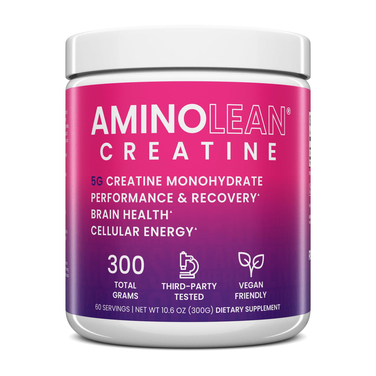 AminoLean Creatine for Women and Men, Pure Micronized Creatine Monohydrate Powder Supplement for Muscle Toning, Mood Support, Energy Boost, and Brain Health, 300g RSP NUTRITIONBuy Supplements Australia