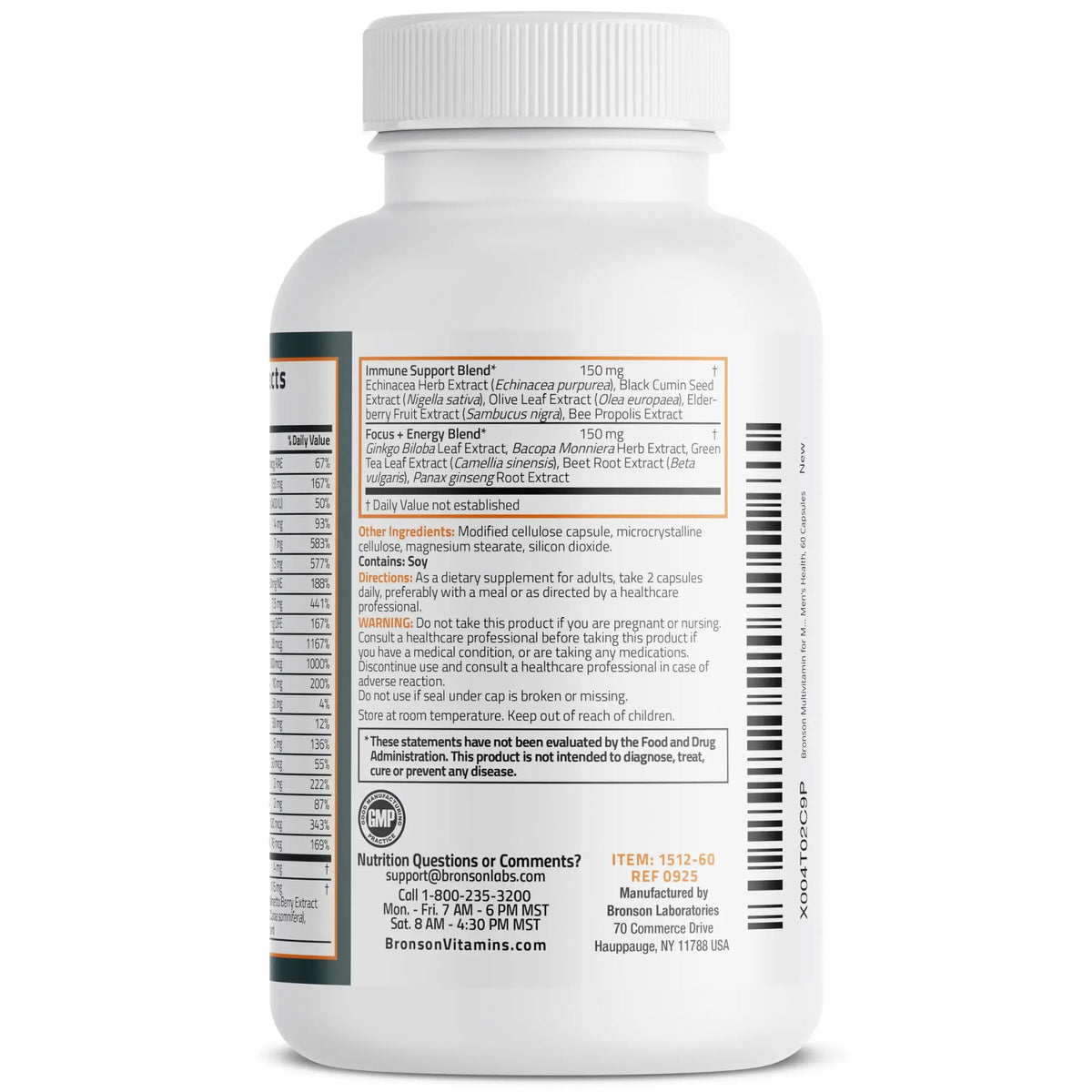 Bronson Multivitamin for Men All-in-One Daily Coverage Formula Key Vitamins, Minerals & Herbs to Support Men's Health, 60 Capsules BronsonBuy Supplements Australia