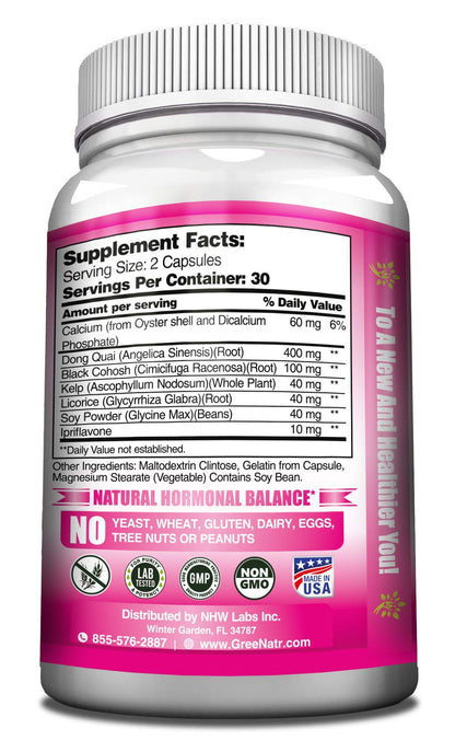 GreeNatr Menopause Supplements for Women - Perimenopause Supplements Women with Dong Quai & Black Cohosh for Menopause Hot Flashes - Menopause Support for Sleep Quality & Hormone Balance - 60 Caps GreeNatrBuy Supplements Australia