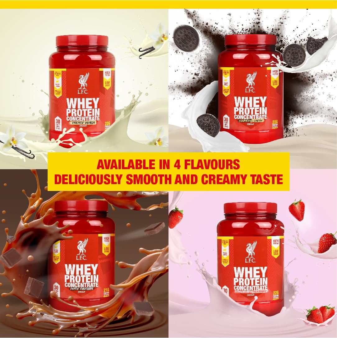LFC Whey Protein Powder Strawberry Flavour 908g 15.5g Naturally-Occurring BCAAs 21g Protein Vector ConsumerBuy Supplements Australia