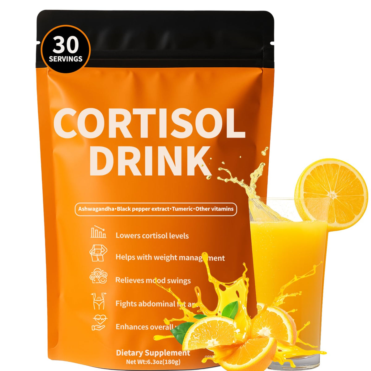 Rulinal Cortisol Drink Powder | Cortisol Supplements for Women | Ashwagandha, L-Theanine, Turmeric Root, Black Pepper Extract for Relax & Focus, Healthy Cortisol Levels, Mental Clarity, Vegan, 6.3oz RulinalBuy Supplements Australia