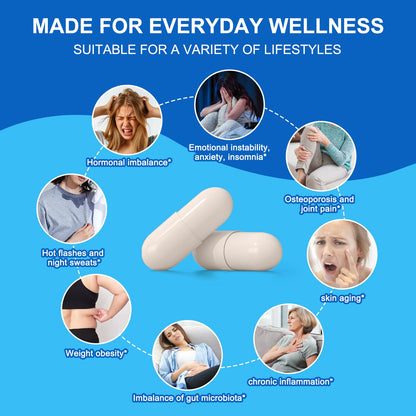 Natprime Menopause Supplements for Women - 60 Billion CFU Akkermansia Probiotic for Hormonal Balance, Night Sweats, Hot Flashes Relief, Gut Health, Mood Support & URO Viginal probiotic - 60 Ct 30 Day NatprimeBuy Supplements Australia