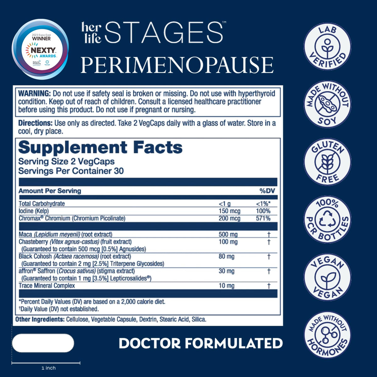 SOLARAY Perimenopause her Life Stages - Perimenopause Supplements Women - Hot Flashes, Menopause Support - Saffron and Chasteberry - Made Without Hormones - 60-Day Guarantee - 30 Servings, 60 VegCaps SOLARAYBuy Supplements Australia
