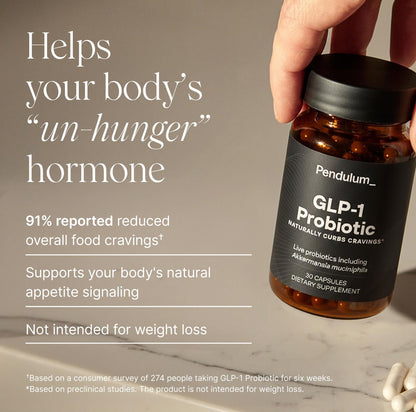 Pendulum GLP-1 Probiotic – Supports Appetite Control and Craving Management, Naturally | Improves Regularity & Gut Health with Akkermansia & Other Strains (30 Capsules) PendulumBuy Supplements Australia