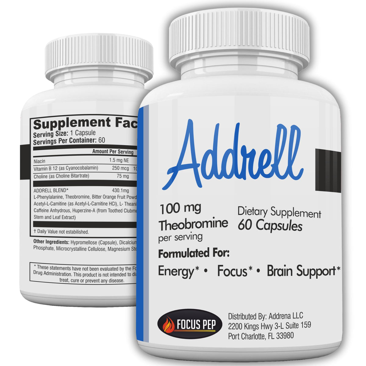 Focus Pep Addrell Energy Stimulant Pills- Natural Nootropic Brain Supplement Alternative Pill & Study Supplements Substitute to Elevate Mental Clarity for Women & Men OTC- 60 Mind Booster Capsules Focus PepBuy Supplements Australia