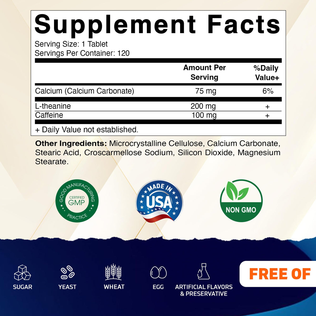 Vitamatic L-Theanine 200mg with Caffeine 100mg – 120 Vegetarian Tablets Nootropic Supplement for Focused Energy & Mental Clarity VitamaticBuy Supplements Australia
