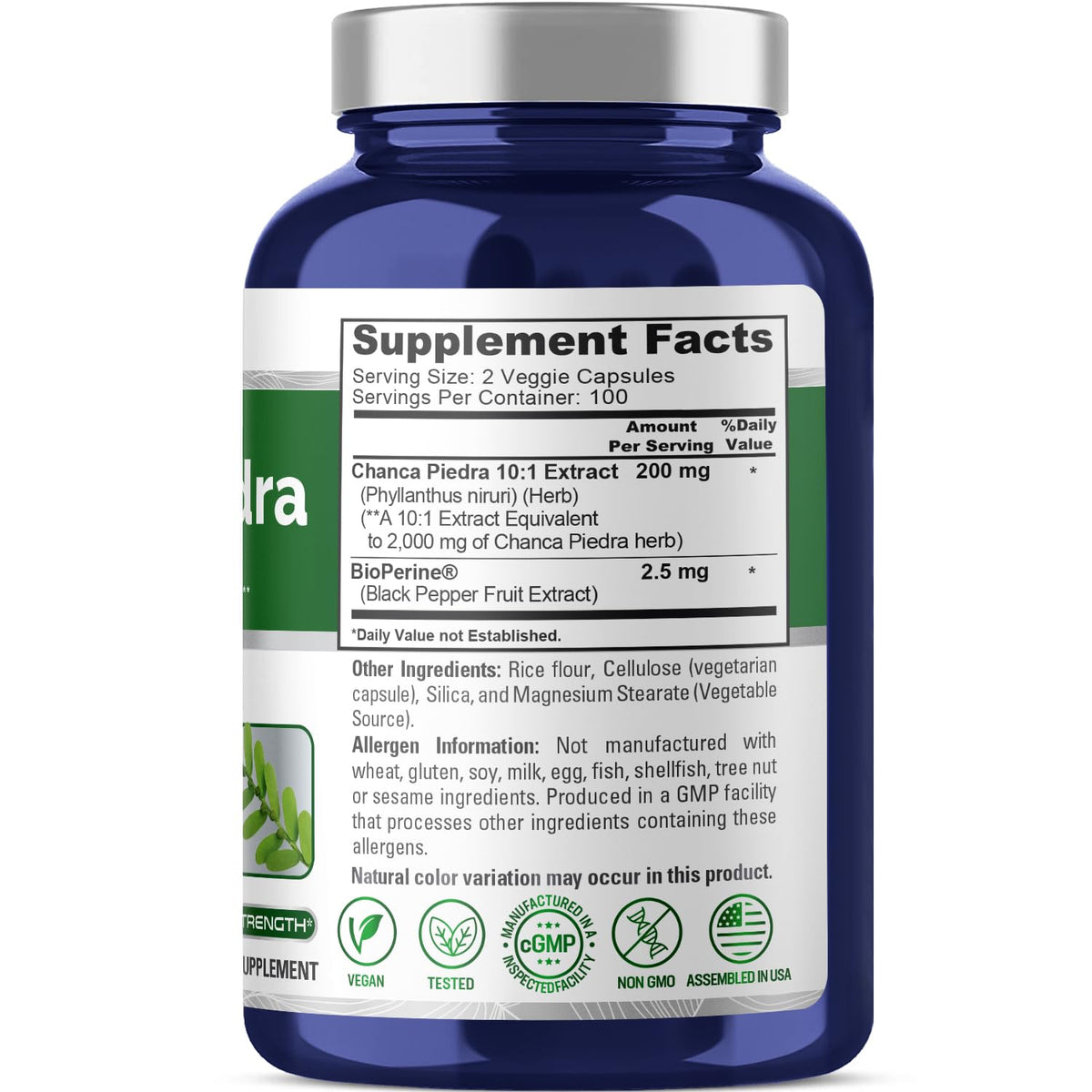 NusaPure Chanca Piedra 2000mg | 200 Veggie Caps | Herbal Extract Supplement | Extract 10:1, Non-GMO, Bioperine & Vegan | 100 Servings per Bottle NusaPureBuy Supplements Australia