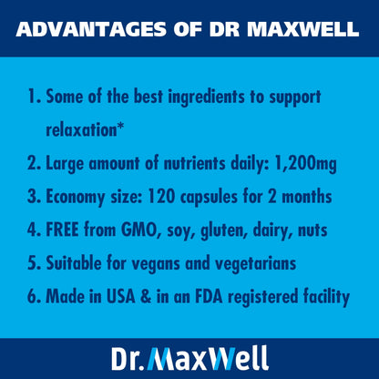 Dr. Maxwell Cortisol Manager Supplement, Supports Relaxation, Mood & Sleep in Times of Occasional Stress, Ashwagandha Rhodiola Adaptogens, Helps Maintain Normal Cortisol Levels, 120 Capsules Dr. MaxwellBuy Supplements Australia