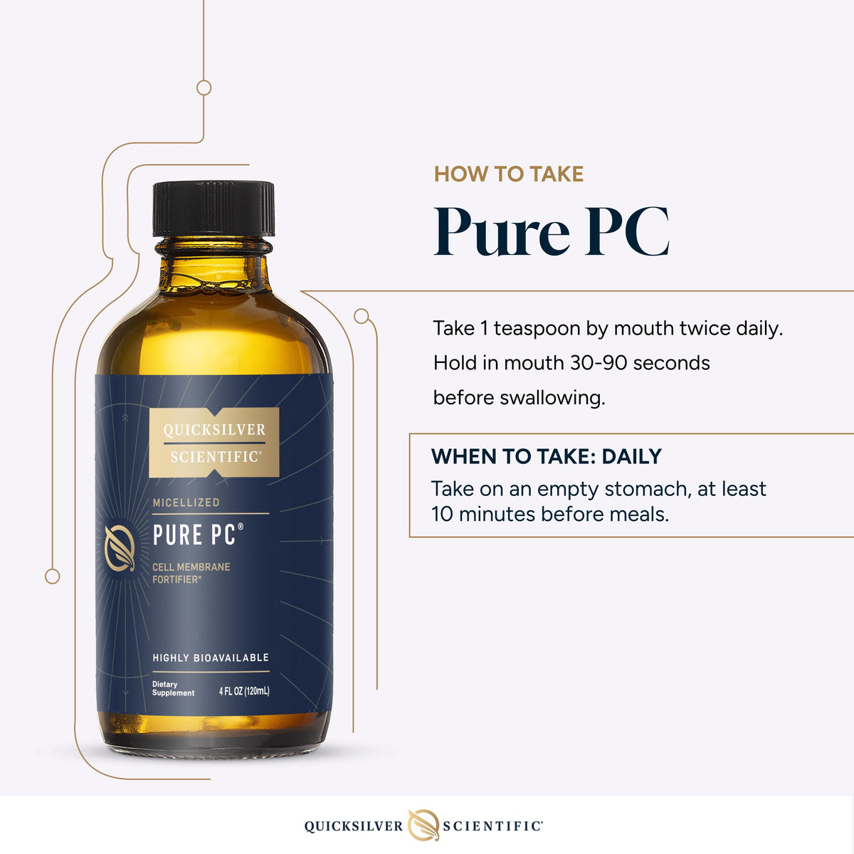 Quicksilver Scientific Micellized Pure PC - Phosphatidylcholine Liquid Supplement to Support Cellular & Liver Health - Superior Liposomal Absorption - Non-GMO Supportive Brain Supplement (4oz /120ml) Quicksilver ScientificBuy Supplements Australia
