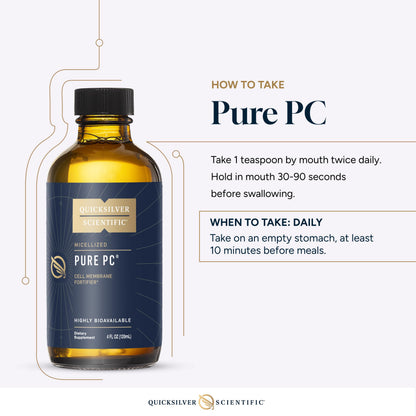 Quicksilver Scientific Micellized Pure PC - Phosphatidylcholine Liquid Supplement to Support Cellular & Liver Health - Superior Liposomal Absorption - Non-GMO Supportive Brain Supplement (4oz /120ml) Quicksilver ScientificBuy Supplements Australia