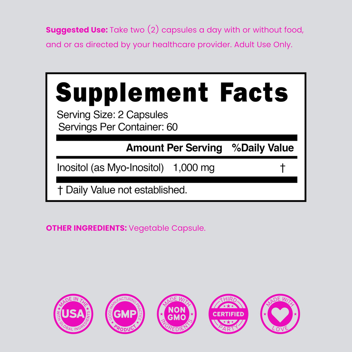 Inositol Capsules (Myo Inositol) (1000mg Per Serving 120 Capsules) Myo Inositol Supplement for Women Hormone Balance Support - Vegan Safe - Third Party Tested - Gluten Free & Made in USA (120 Count) DORADO NUTRITIONBuy Supplements Australia