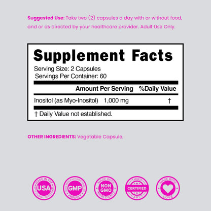 Inositol Capsules (Myo Inositol) (1000mg Per Serving 120 Capsules) Myo Inositol Supplement for Women Hormone Balance Support - Vegan Safe - Third Party Tested - Gluten Free & Made in USA (120 Count) DORADO NUTRITIONBuy Supplements Australia