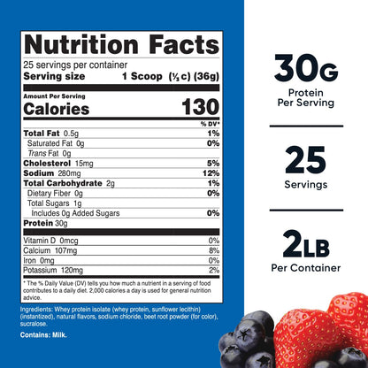 Nutricost Whey Protein Isolate (Strawberry Acai, 2 Pounds) NutricostBuy Supplements Australia