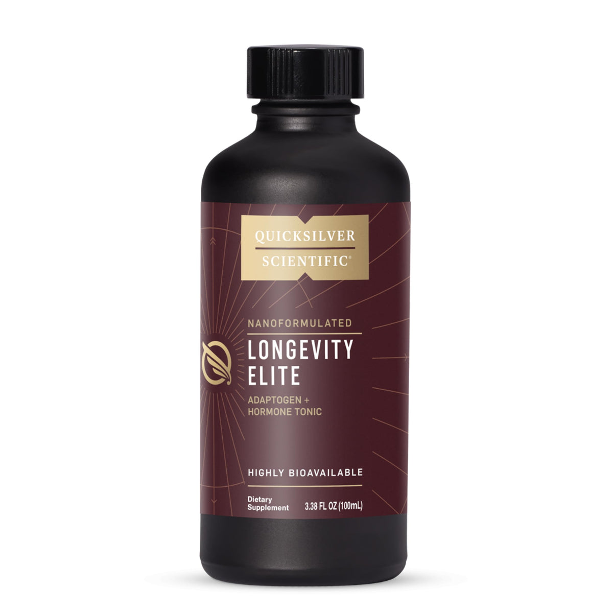 Quicksilver Scientific Longevity Elite - Liposomal Adaptogen + Pregnenolone Tonic - Herbal Supplements Designed for Age Optimization Support While Targeting AMPK, Sirtuins + Telomeres (100ml) Quicksilver ScientificBuy Supplements Australia