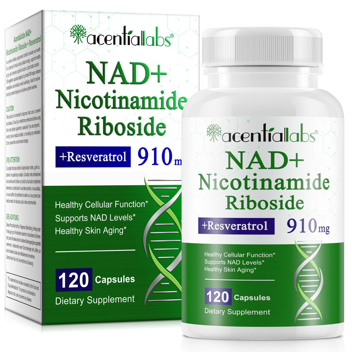 XINSZLIN NAD Supplement, NAD Nicotinamide Riboside Resveratrol 910mg, High Purity NAD Supplement for Healthy Cellular Function, Supports NAD Levels Healthy Skin Aging Dietary Supplement 120 Capsules XINSZLINBuy Supplements Australia