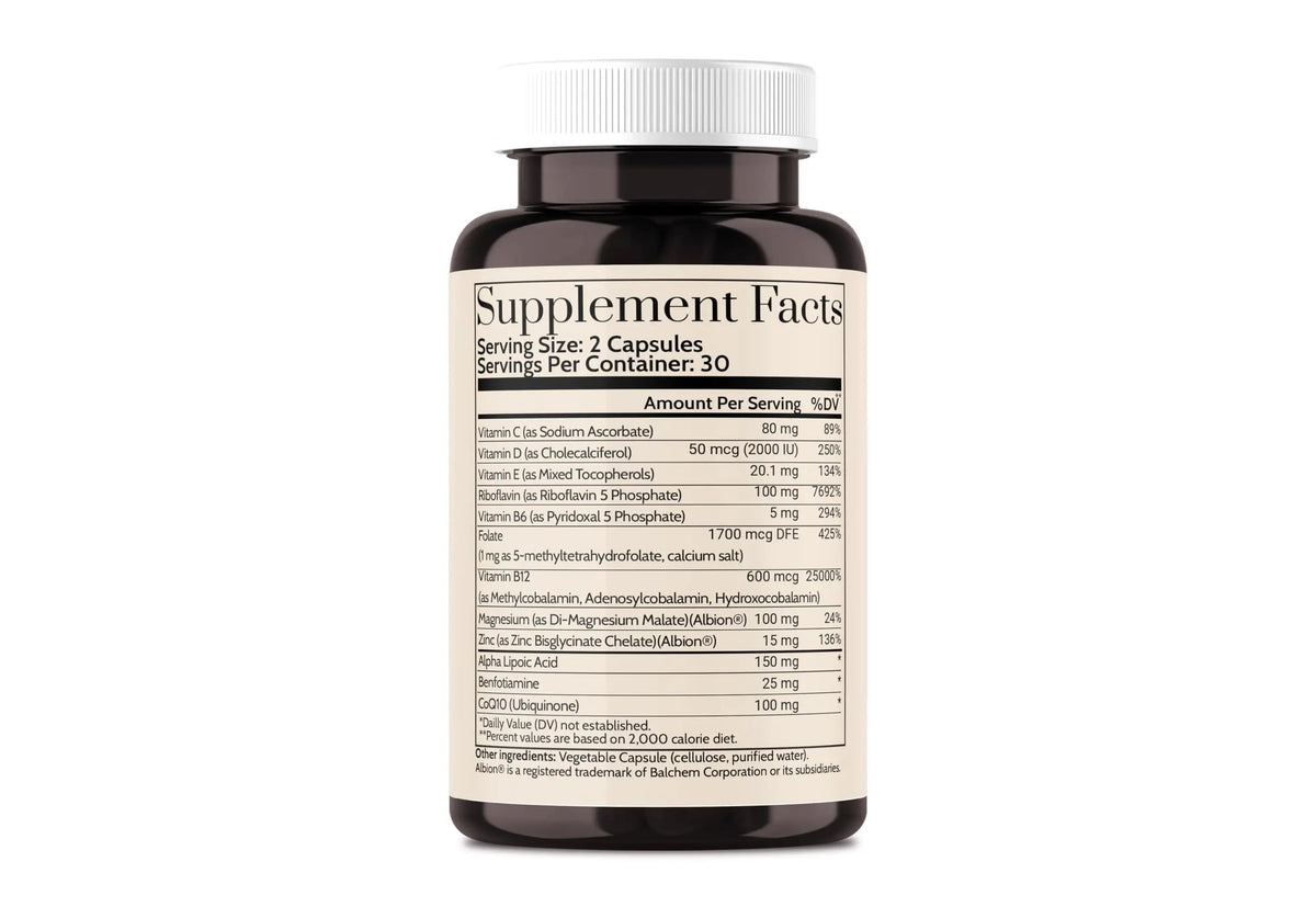 Wellkasa Migra-Well AM: Energizing Daily Methylated Multivitamin with Bioavailable Minerals & Antioxidants Supporting Brain Wellkasa