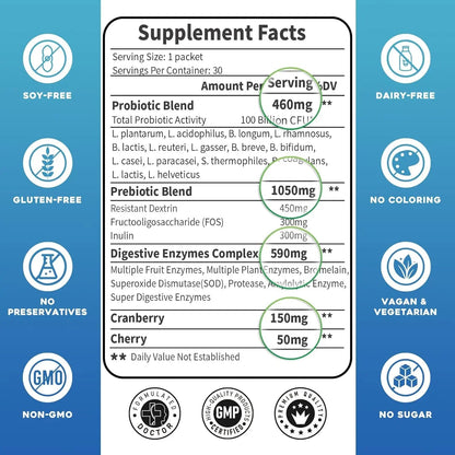 Probiotics for Women & Men - 100 Billion Plus Digestive Enzymes & Prebiotics, Highest Potency 3-in-1 Complete Probiotics for Digestive Health, Immune Support ZEBORA buy supplements Au