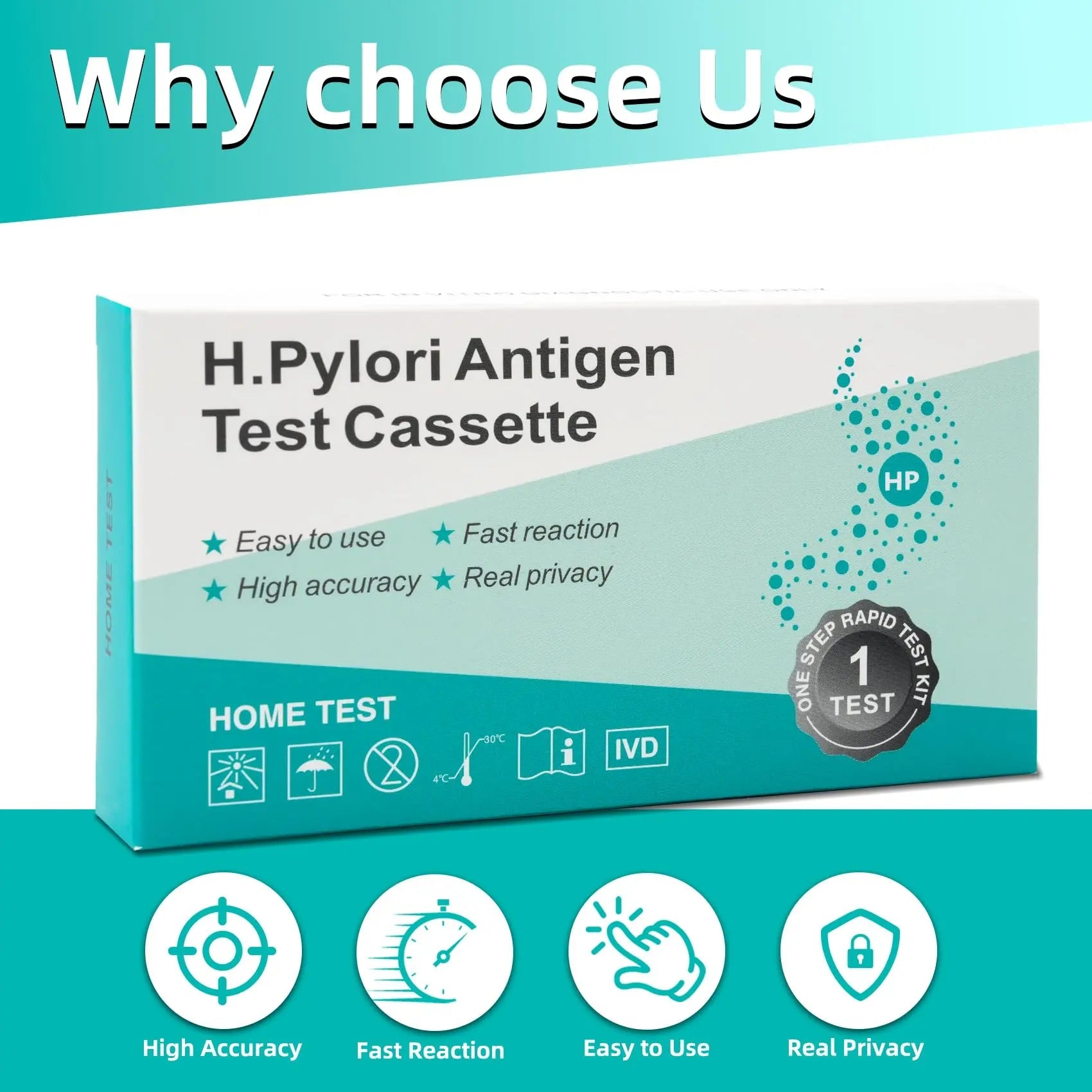 H. Pylori Helicobacter Pylori Stool 3 Test Kit, 10-15 Minutes, Highly Accurate, Easy to Use, Home Testing, No Lab Visit Required EvuioasBuy Supplements Australia