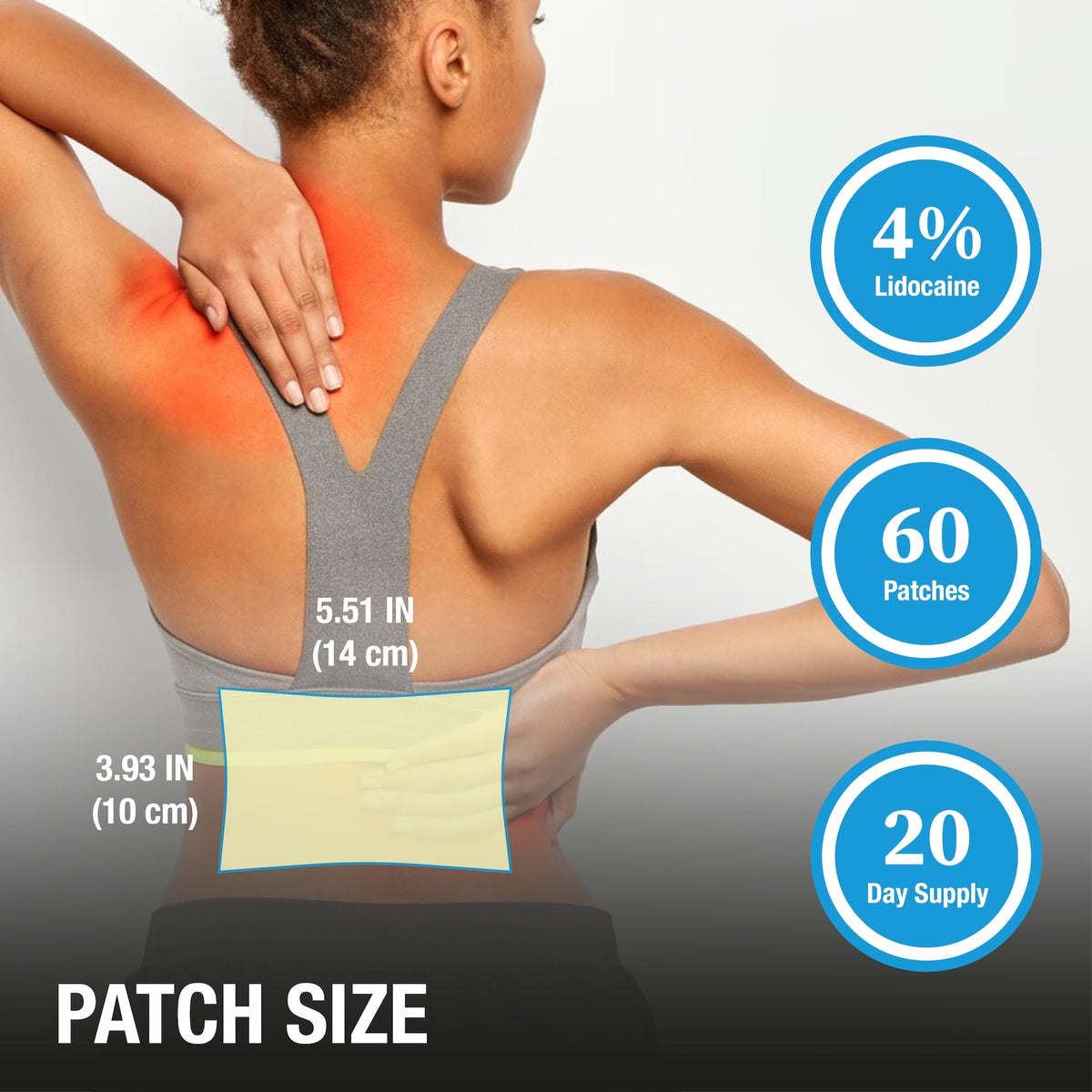 Puregen Labs Lidocaine 4% Numbing Patch - Total 60 Patches Maximum Strength | Fast Acting Temporary Relief of Aches | Back, Neck, Shoulders, Elbows and Knees P Puregen LabsBuy Supplements Australia